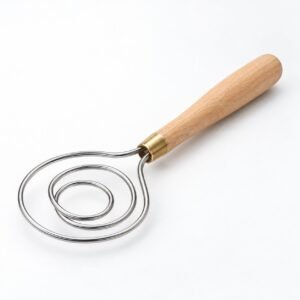 Danish Dough Whisk, Beech Handle, 33 cm, shown on a plain studio background