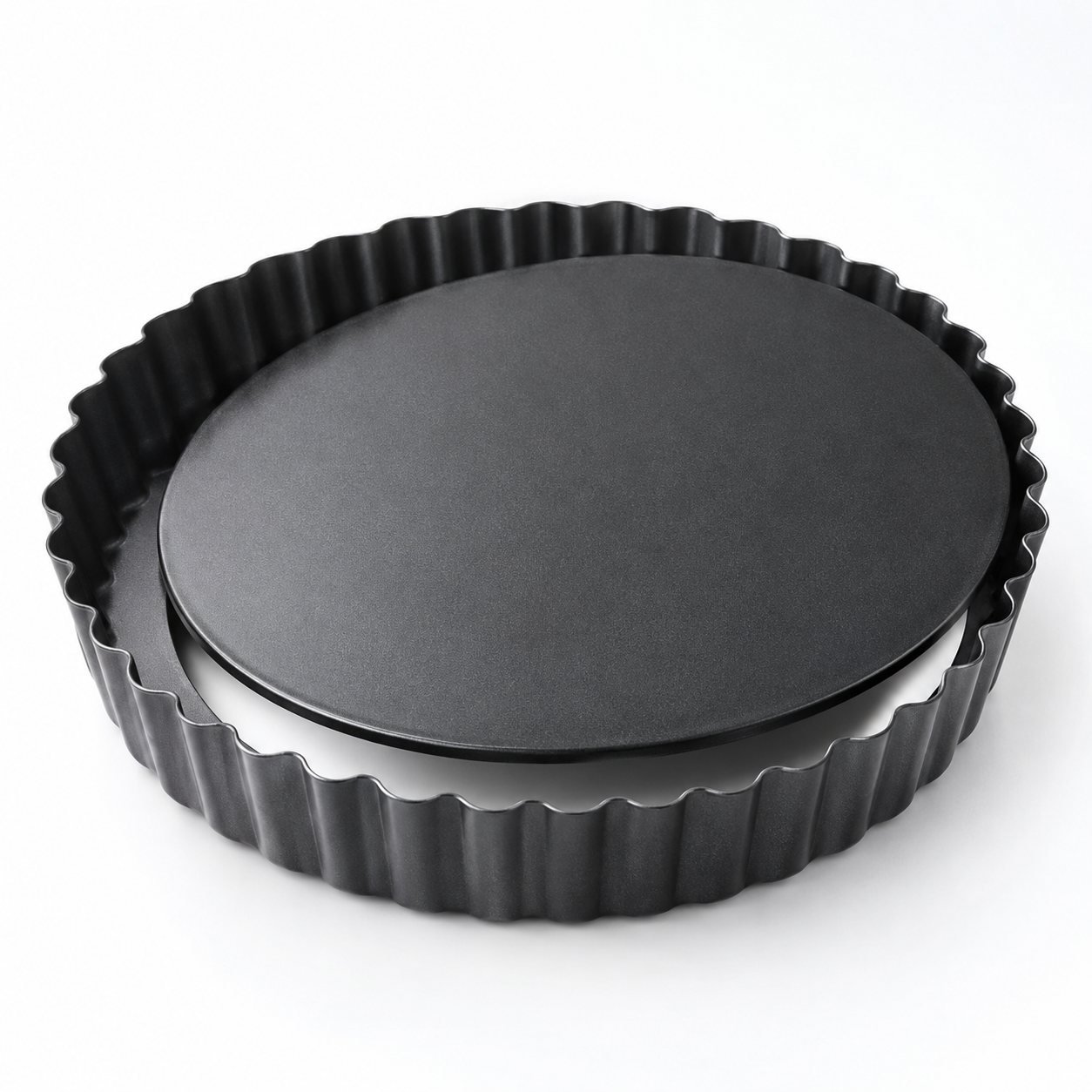 Fluted Tart Tin, 28 cm, Loose Base, shown on a plain studio background