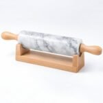Marble Rolling Pin with Stand, 45 cm, shown on a plain studio background