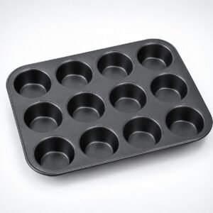 Muffin Tray, Twelve Cup, Non Stick, shown on a plain studio background