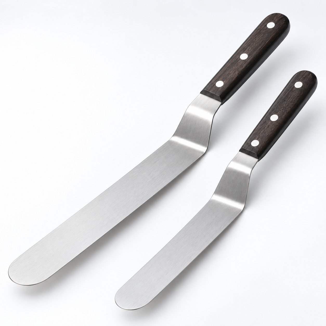 Offset Palette Knife Set, 15 and 25 cm, close up detail of the surface and finish
