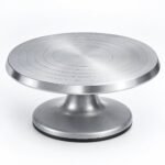 Rotating Cake Turntable, Cast Aluminium, 30 cm, shown on a plain studio background