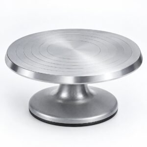 Rotating Cake Turntable, Cast Aluminium, 30 cm, shown on a plain studio background