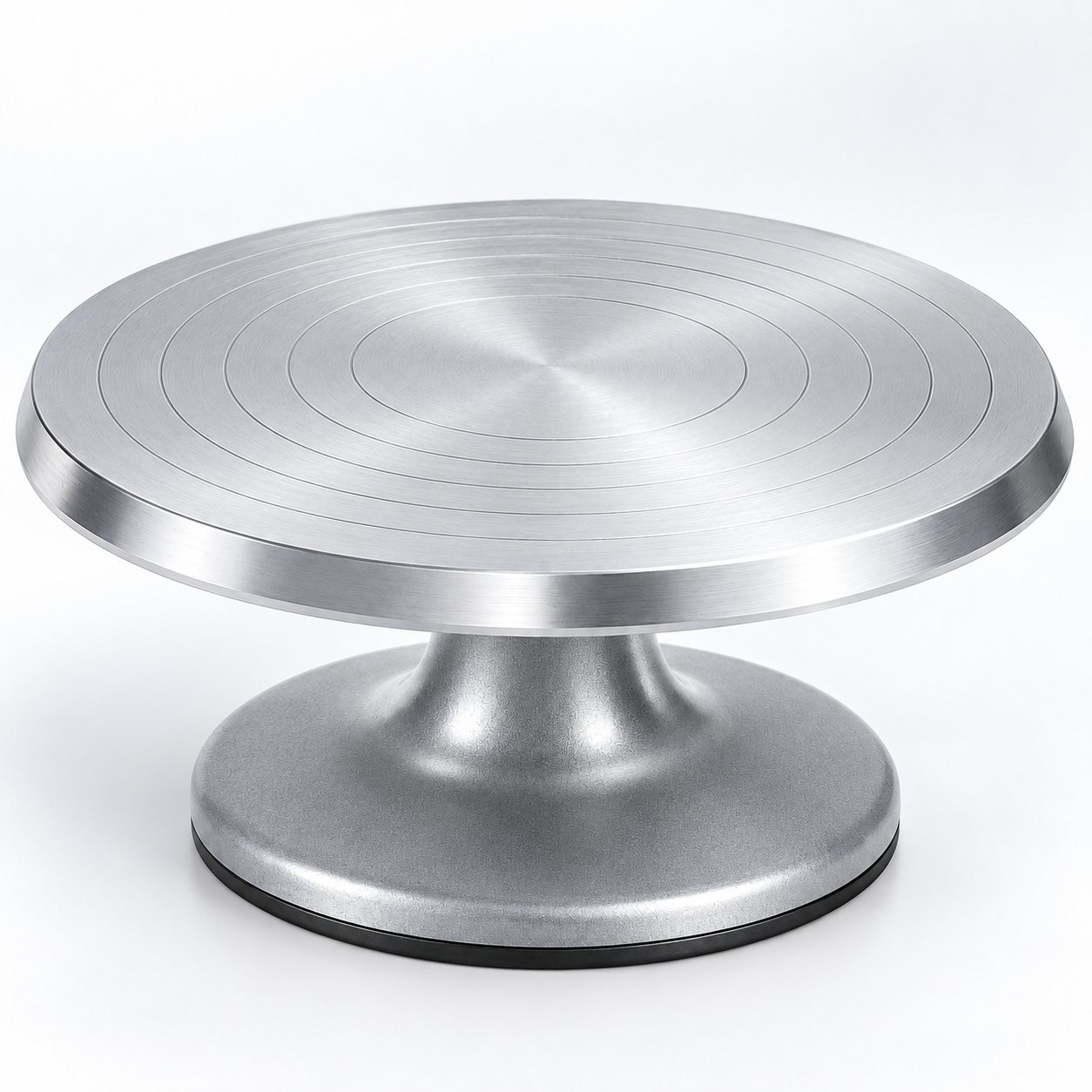 Rotating Cake Turntable, Cast Aluminium, 30 cm, close up detail of the surface and finish