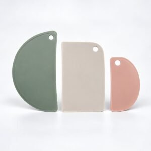 Silicone Bowl Scraper Set, Three Pieces, shown on a plain studio background