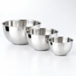 Stainless Mixing Bowl Set, 1.5, 3 and 5 Litre, shown on a plain studio background