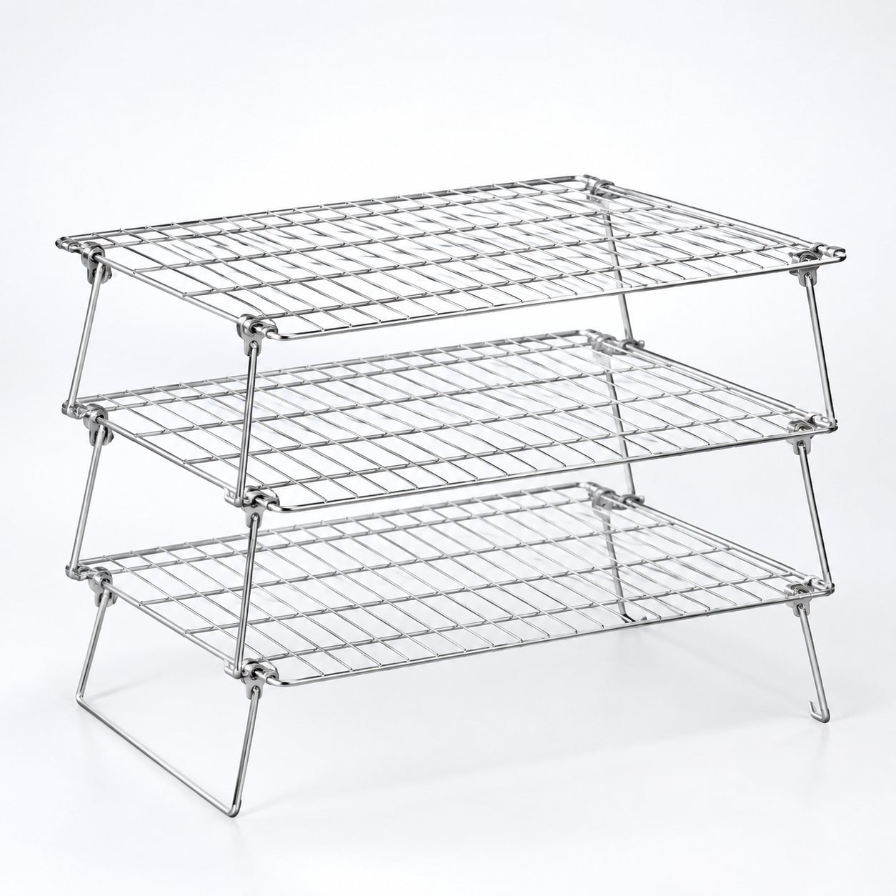 Three Tier Cooling Rack, Folding, shown on a plain studio background